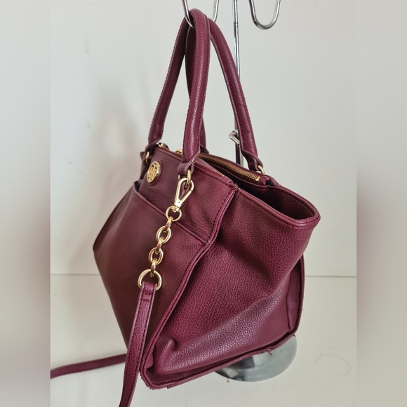 Tommy Hilfiger burgundy faux leather bag shoulder bag - Picture 2 of 16